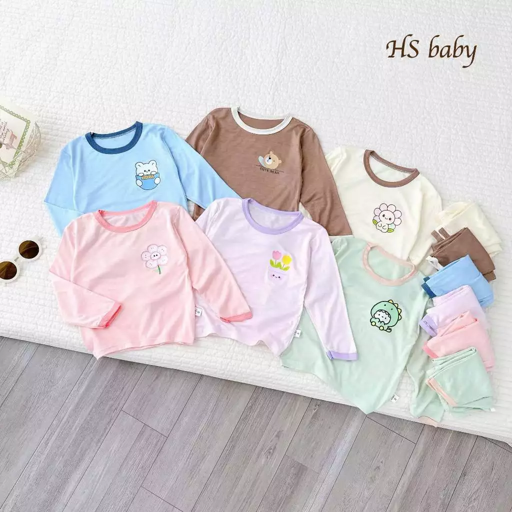 Bộ dài thun lạnh HSBABY chui đầu WINDYE mềm mát cho bé