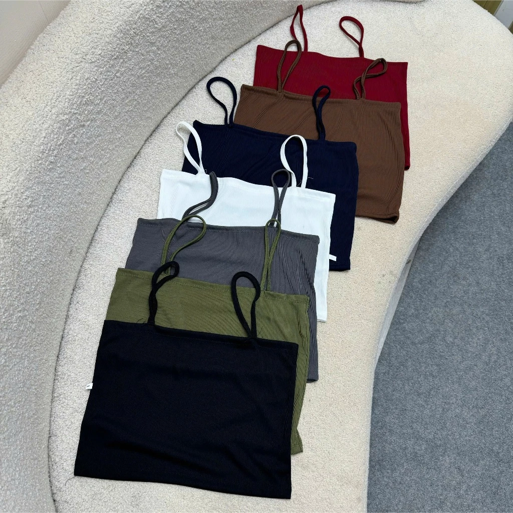 Áo 2 Dây Croptop Bigsize Nữ Dáng Ôm Vải Gân Tăm Mặc Đi Biển, Co Giãn Thoáng Mát – Mã G118