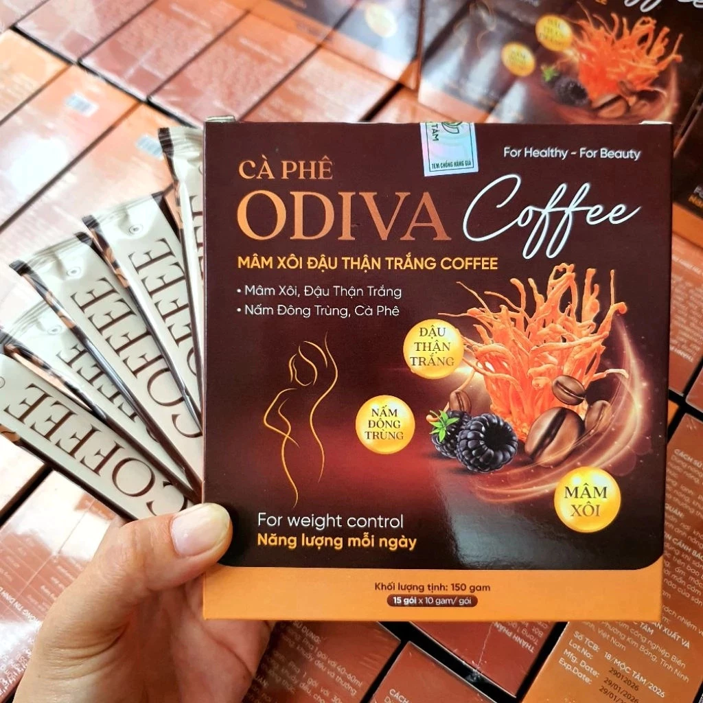 Cà Phê ODIVA COFFE Nguyên Chất THẢO MỘC TÂM CHÍNH HÃNG HỘP 15 GÓI