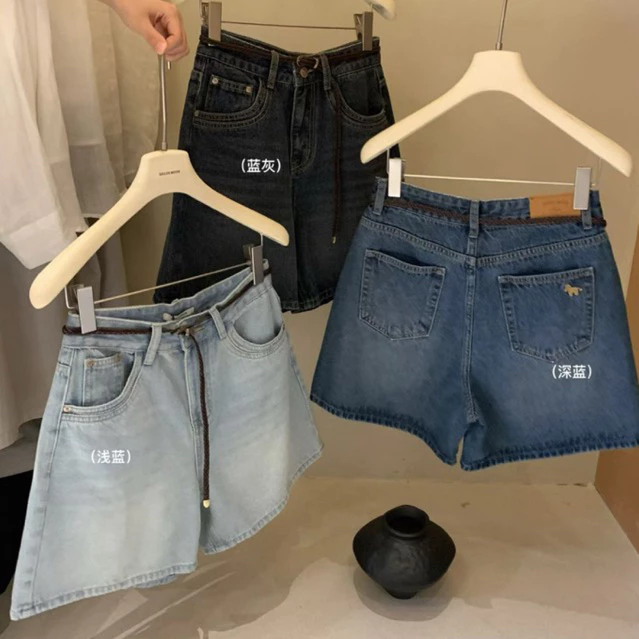Q11-[SANSAN]-SAILORMOON-Quần Đùi Jean Tặng Kèm Đai, Chất Jean Mềm, Mặc Thoải Mái-Basic, Dễ Mặc, Dễ Phối