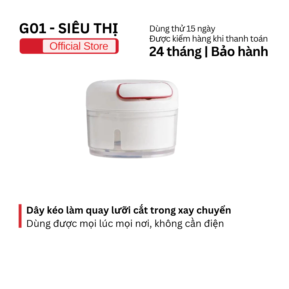 Máy xay tỏi G01 mini đa năng, lưỡi inox 304, xay hành tỏi dùng cho gia đình