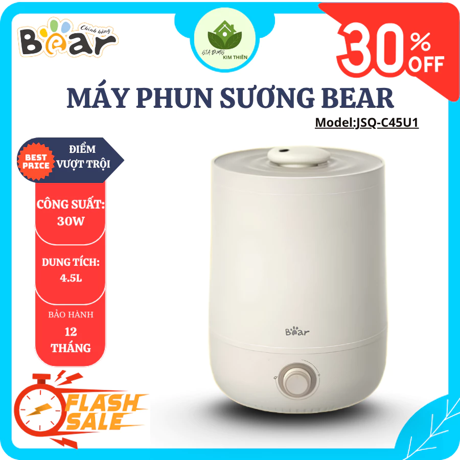 Máy Phun Sương Tạo Ẩm Bear JSQ-C45U1 Tự Động Ngắt Khi Cạn Nước,Phù Hợp Cho Phòng Lớn - Gia Dụng Kim Thiên