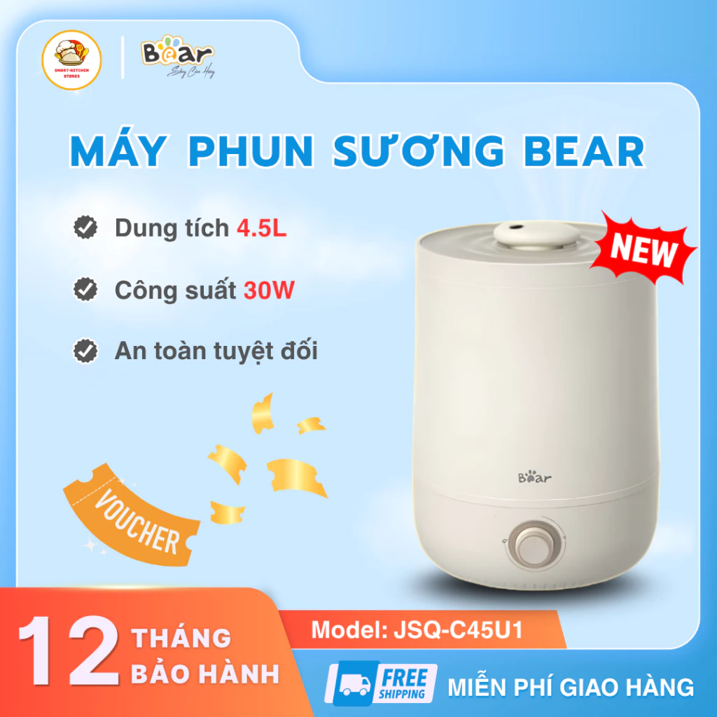 Máy Phun Sương Tạo Ẩm Bear JSQ-C45U1 Cấp Ẩm Diện Rộng Nhanh,Vận Hành Ổn Định Dài Lâu - Smart Kitchen Store