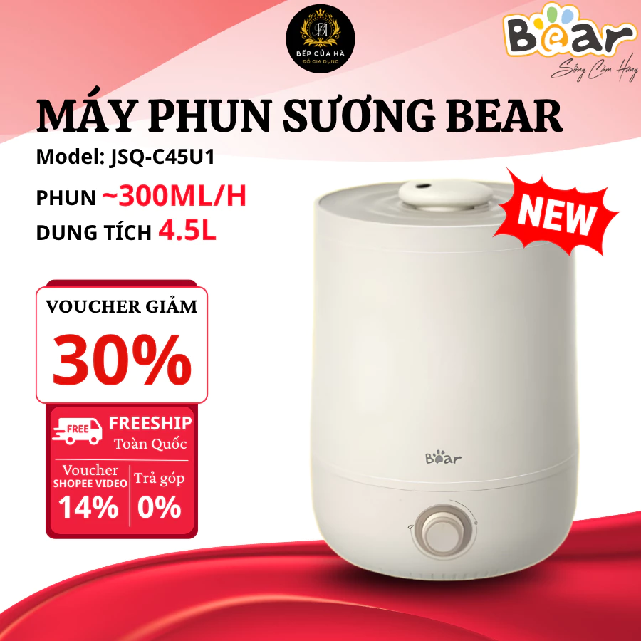 Máy Phun Sương Tạo Ẩm Bear JSQ-C45U1 Công Suất Phun Mạnh Mẽ,Tiết Kiệm Điện Năng Tiêu Thụ Tốt - Bếp Của Hà