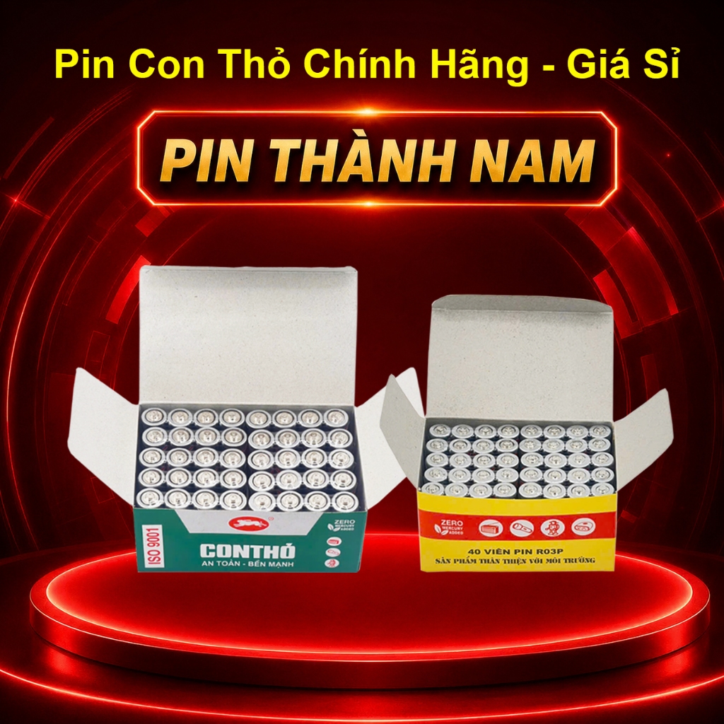 Hộp 40 Viên Pin AA , Pin AAA Con Thỏ Chính Hãng