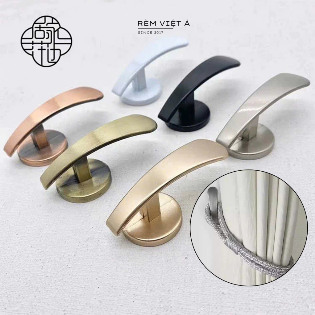 Núm Vén Rèm Mỏ Vịt - Chất Liệu Hợp kim Không Gỉ , 3 màu ( 1 cặp )