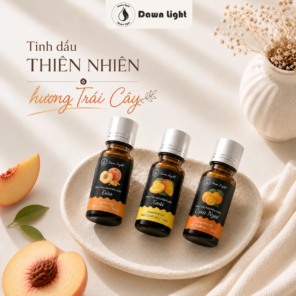 Tinh Dầu Hương Trái Cây Thiên Nhiên 10ml Thơm Phòng Ngủ, Spa, Khách Sạn, Xe, Thư Giãn, Tủ, Đuổi Muỗi Có Kiểm Nghiệm COA