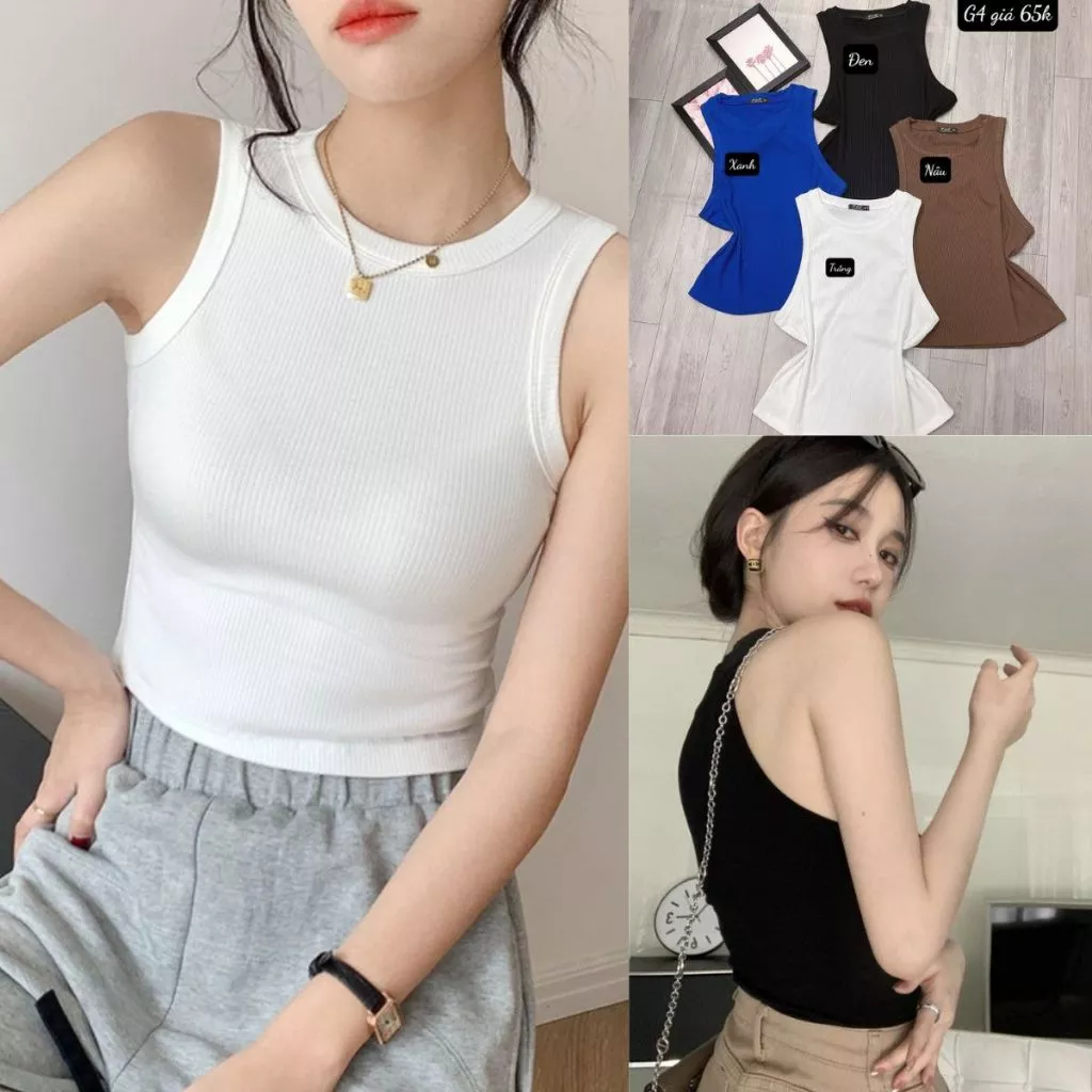 Áo ba lỗ croptop nữ bigsize chất liệu thun gân co giãn ôm body, vải dày dặn sexy gợi cảm,cá tính G4