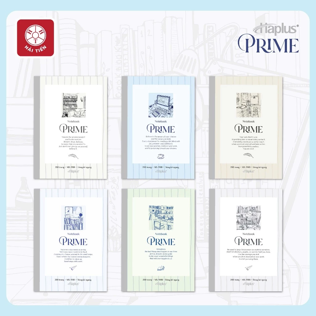 HẢI TIẾN Vở kẻ ngang Haplus - Prime (80, 120, 200 trang) - Giấy độ trắng tự nhiên