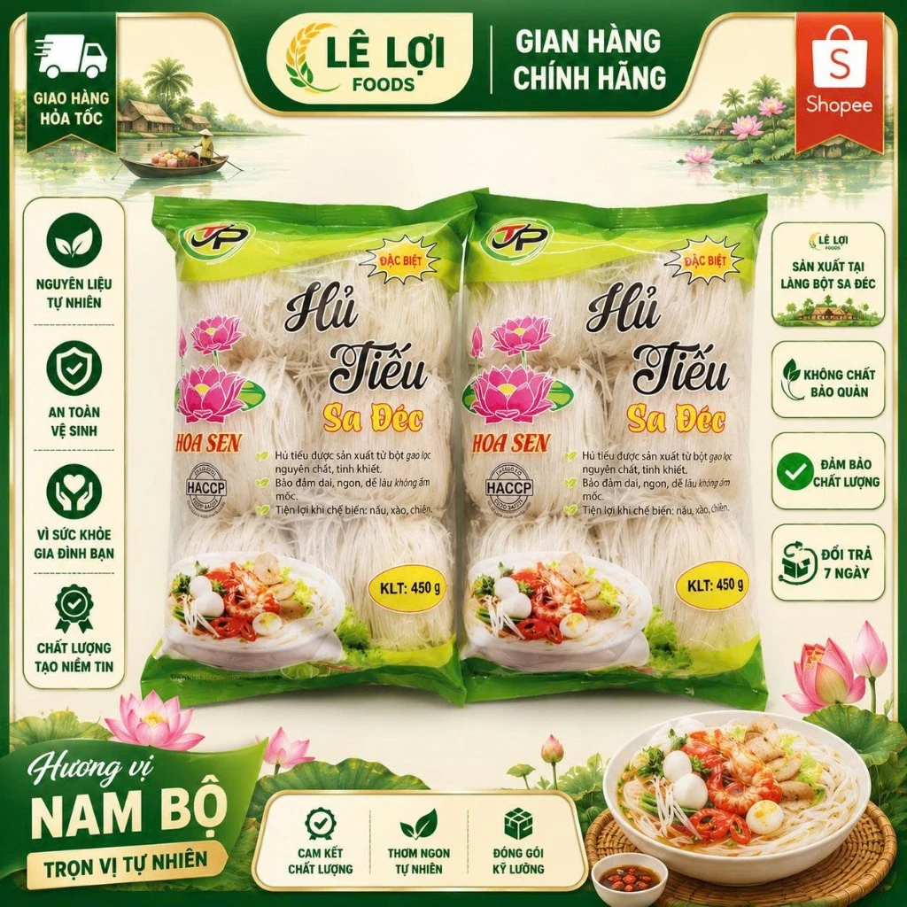 Hủ Tiếu Khô Sa Đéc 2 gói Bao Bì Mới