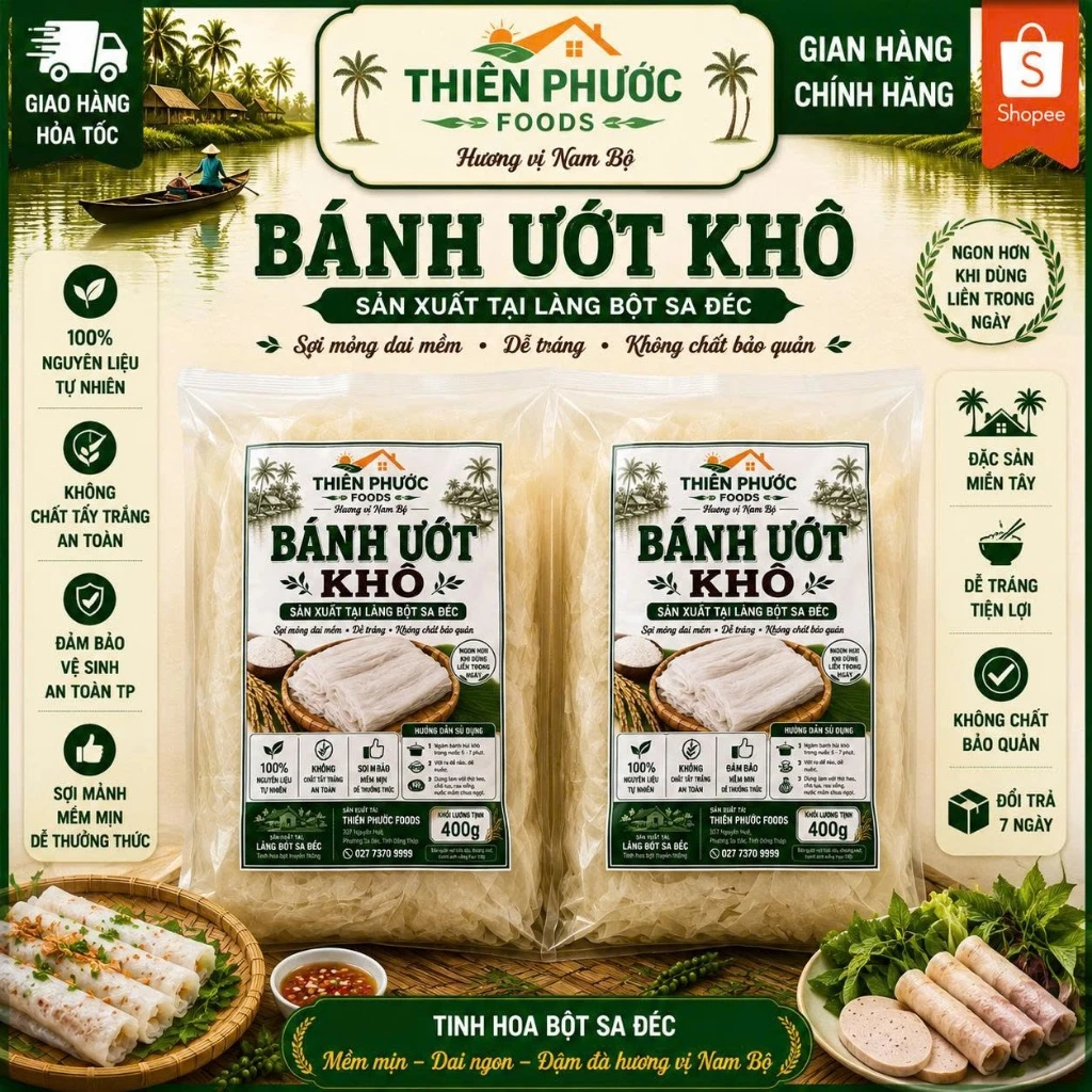 Bánh Ướt Khô Sa Đéc 400g _đặc sản sa đéc