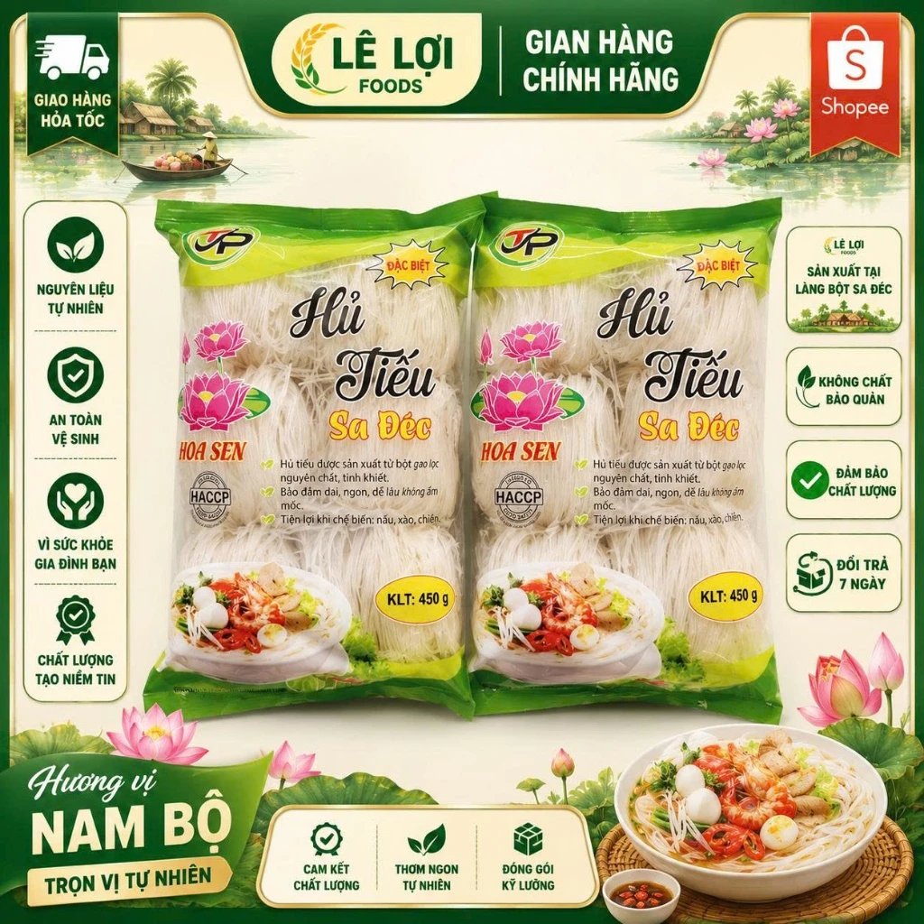 Hủ Tiếu Khô Sa Đéc 450G Bao Bì Mới