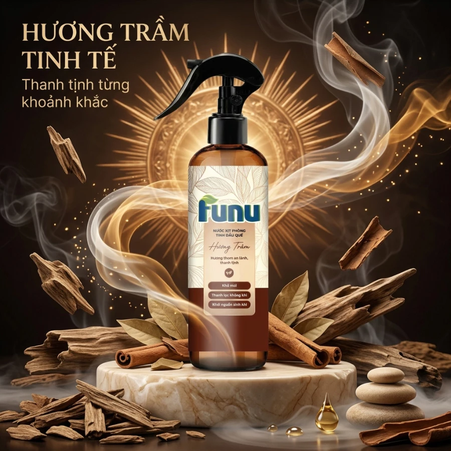 Xịt  Bàn Thờ Hương Trầm, Tẩy Uế, Thanh Lọc Không Khí Khử Mùi, Hương Thơm Thư Giãn Chai To 400ml