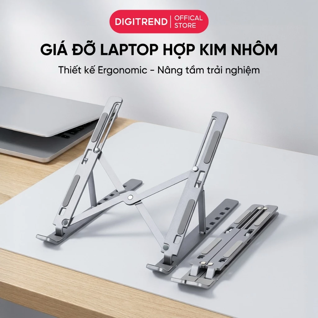 Giá Đỡ Laptop Macbook Hợp Kim Nhôm SMTech Đế Tản Nhiệt Laptop Có Thể Gấp Gọn Điều Chỉnh Độ Cao