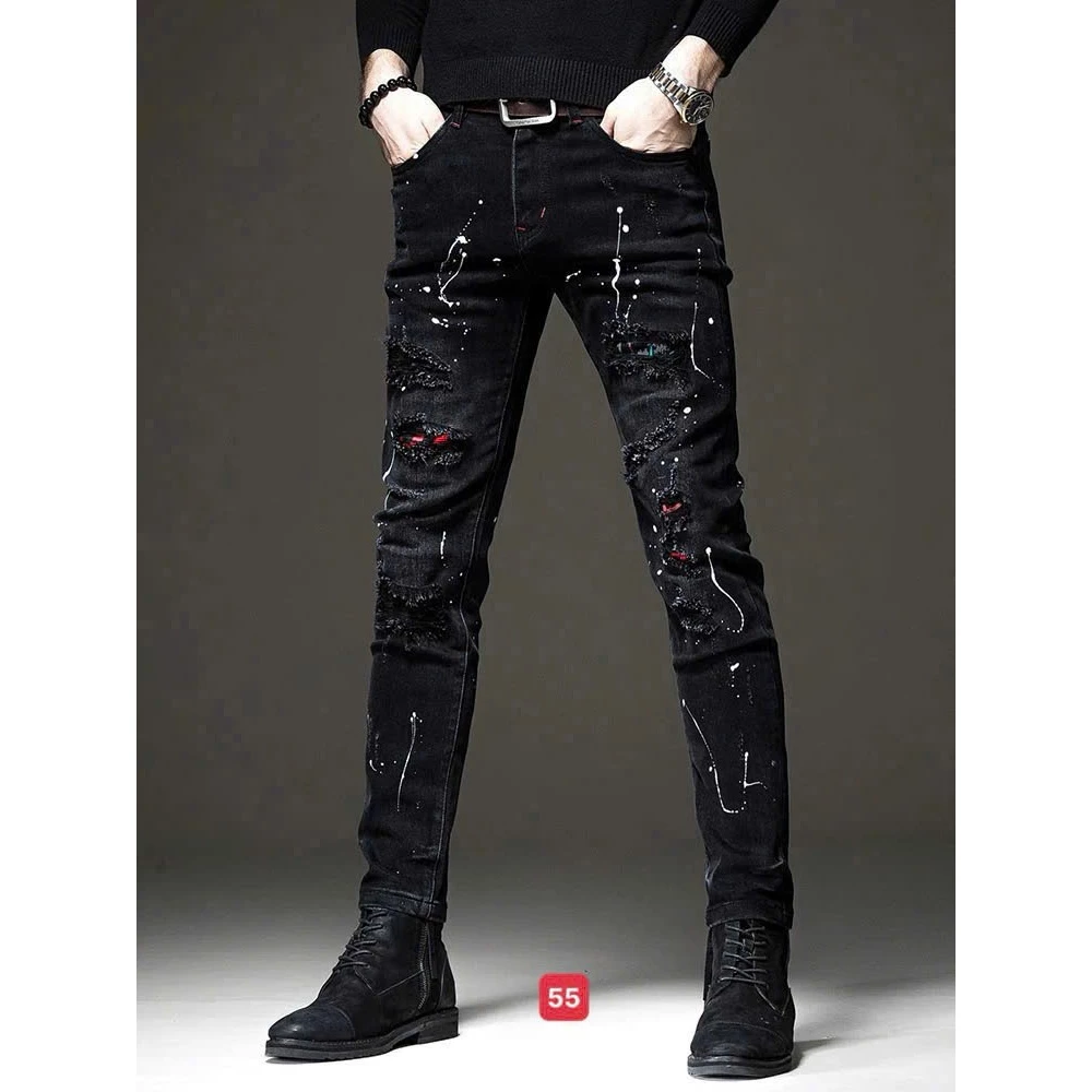 Quần jean nam co giãn, quần bò nam rách nhiều màu thời trang Bi shop ms34