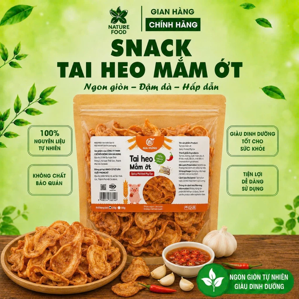 Bánh tai heo sốt mắm ớt siêu ngon Phân Phối Bởi NATURE FOOD (Có đầy đủ hồ sơ công bố và kiểm nghiệm sản phẩm)