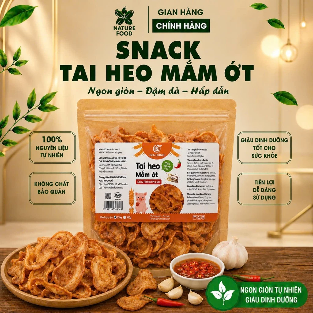 Bánh Tai Heo Sốt Mắm Ớt Siêu Ngon Phân Phối Bởi NATURE FOOD (có đầy đủ hồ sơ công bố và kiểm nghiệm sản phẩm )