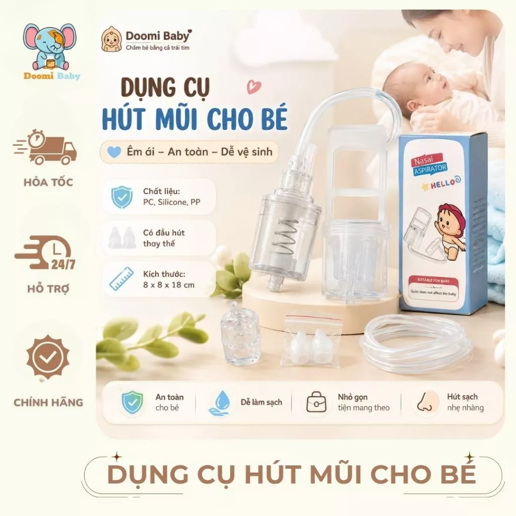 Dụng Cụ Hút Mũi Kéo Tay Nasal Kidworld Thế Hệ Mới  An Toàn Cho Bé - HT875 - Doomi Baby