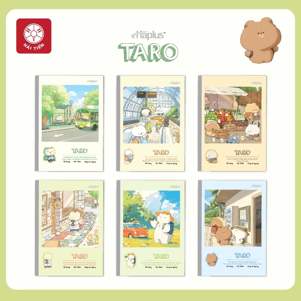 HẢI TIẾN Vở kẻ ngang Haplus - Taro (80, 120, 200 trang) - Giấy độ trắng tự nhiên