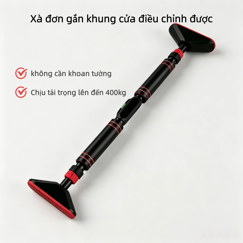 Xà đơn gắn khung cửa điều chỉnh được, không cần khoan tường，Chịu Tải 400KG - Dụng Cụ Tập Luyện Tại Nhà