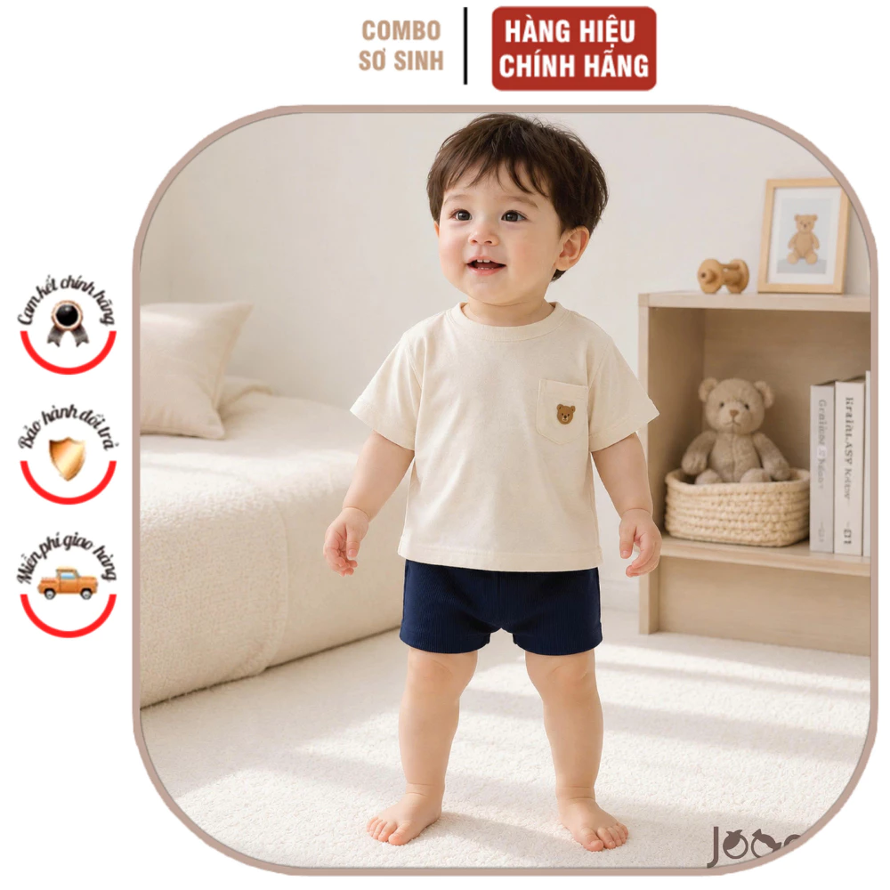 Quần đùi cộc cho bé với chất liệu thun tăm mềm mại, thoáng mát thấm hút mồ hôi tốt bé thoải mái vui chơi 9M–4Y (8–17kg)