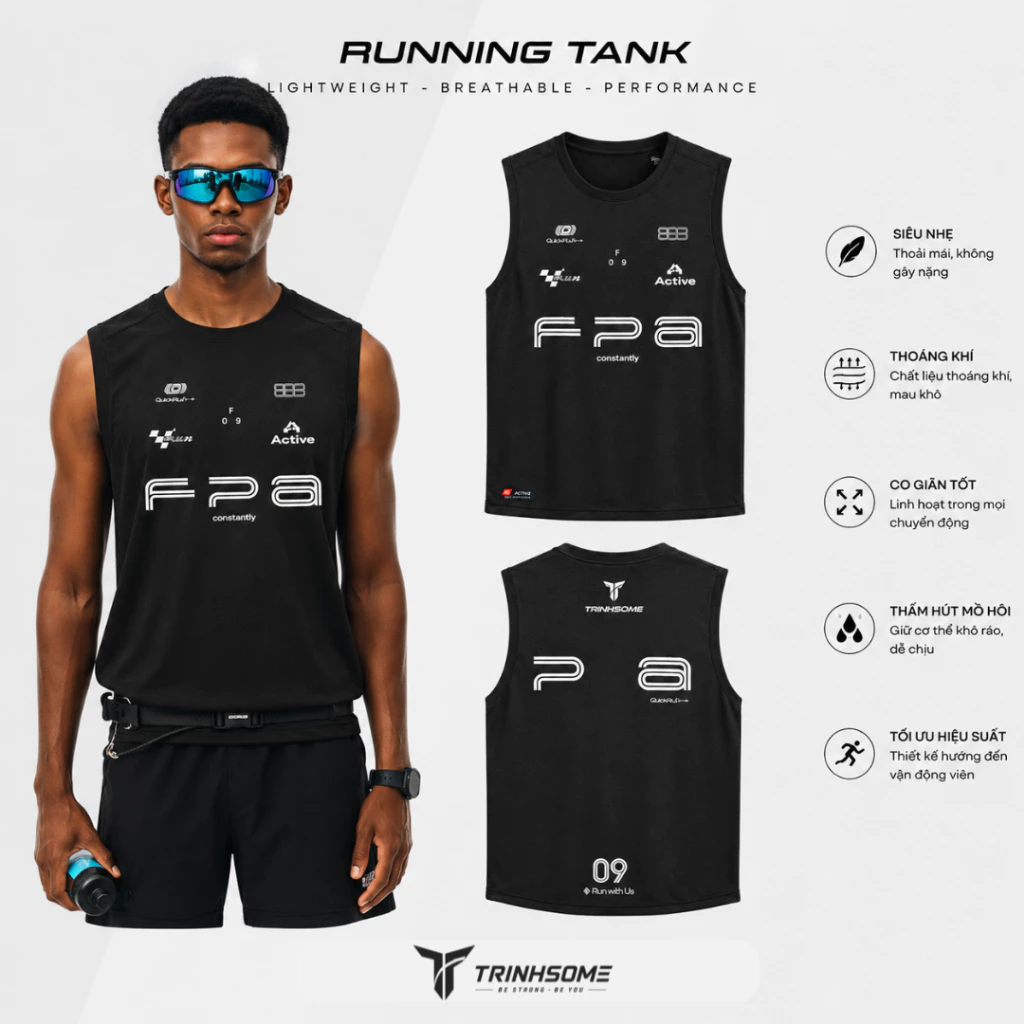 Áo ba lỗ F1 công nghệ vải AIRSOFT Nam bển bỉ thể thao Chạy Bộ Thoáng Khí Graphic Dot siêu nhẹ, thoáng khí, thấm hút