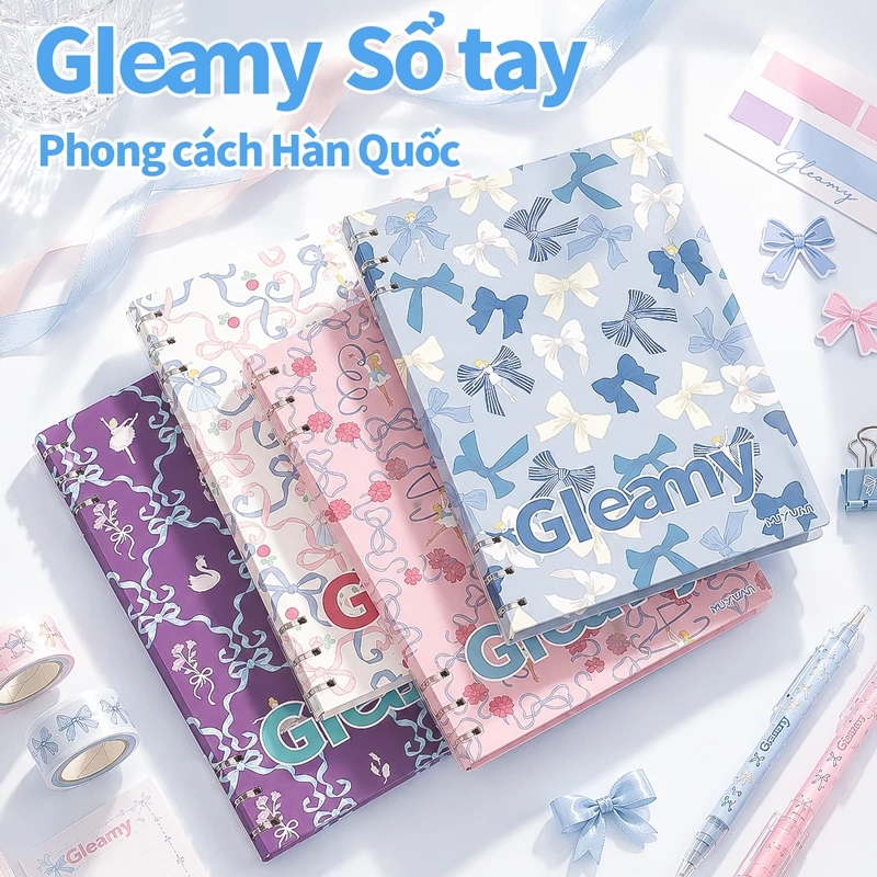 Sổ Còng Gleamy 6 Lỗ A5/B5 100 trang Giấy Fort Nhật Bản Cao Cấp Thay Giấy Dễ Dàng Cho Học Sinh