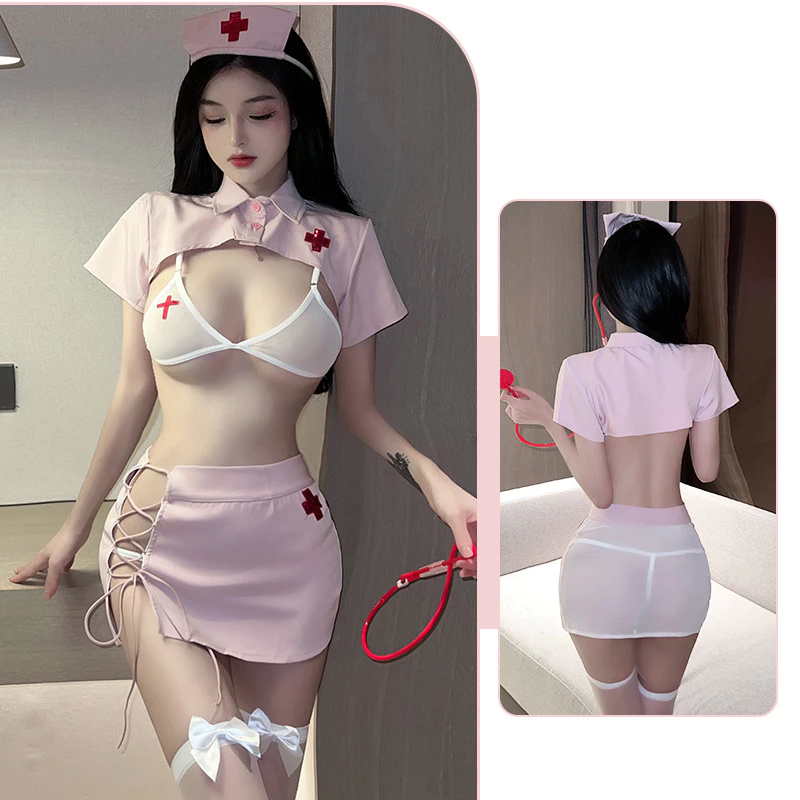 MIE DN25 [ CHE TÊN SP ] Váy Ngủ Cosplay Y tá Quyến Rũ Gợi Cảm DN25 - Đầm Ngủ Cosplay Hóa Thân Thành Nữ Y tá