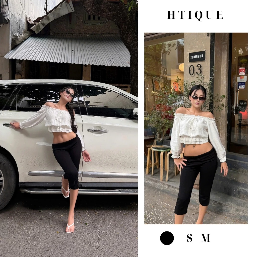 HTIQUE - DEAL mẫu mới Quần ngố ống loe nhẹ phong cách thanh lịch, Quần  ngố my hàn xẻ gối sang chảnh QB38