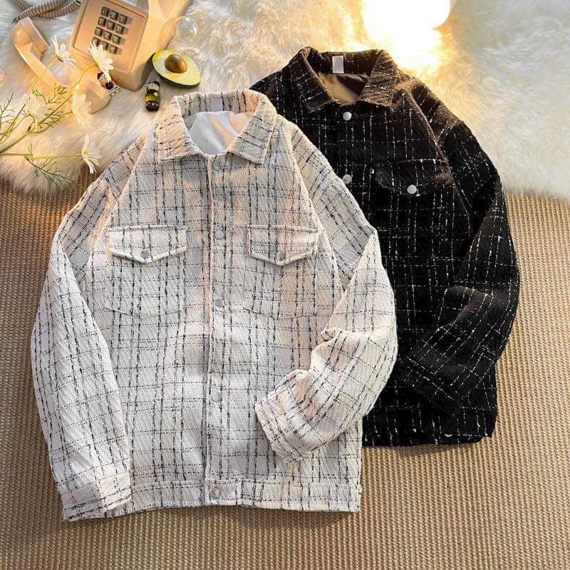 Áo khoác dạ tuýt nam nữ chất liệu dạ tweed cao cấp dày dặn kiểu dáng Hàn Quốc rất đẹp