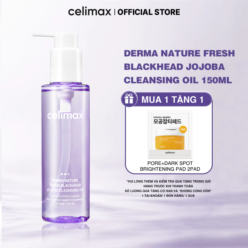 [LIVE] Dầu Tẩy Trang Sạch Sâu, Giảm Mụn Đầu Đen Celimax Nature Fresh Blackhead Jojoba Cleansing Oil 150ml