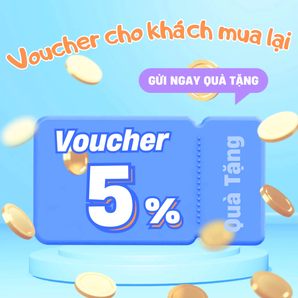 (QUÀ TẶNG - KHÔNG BÁN) Gói voucher giảm giá 5% dành cho khách hàng mua hàng lần 2 tại shop HĐBT