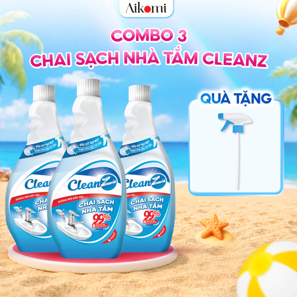 Combo 3 chai sạch nhà tắm CleanZ Vệ Sinh Nhà Tắm Chống Ăn Mòn Inox Vệ Sinh Vòi Rửa, Vòi Sen