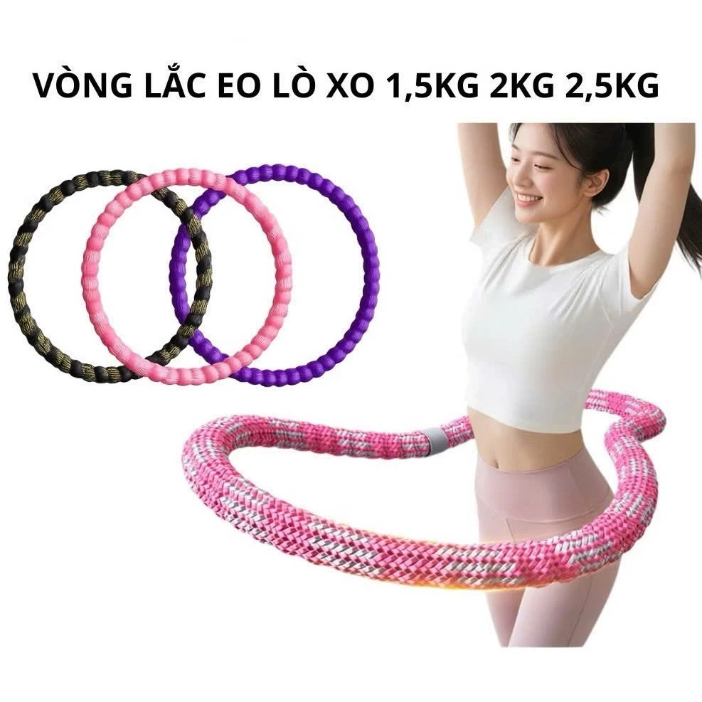 Vòng Lắc Eo Lò Xo Bọc Vải Mềm Tập Thể Dục, Tập Gym, Tập Yoga Tại Nhà 1,5kg,2kg, 2,5kg