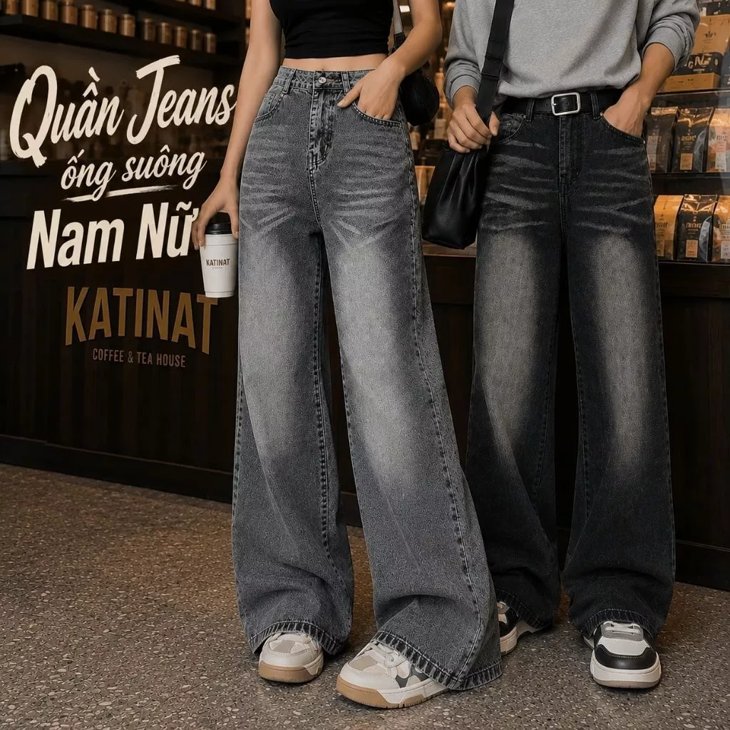Quần Jean ống suông ZGO unisex form nam nữ QZG15