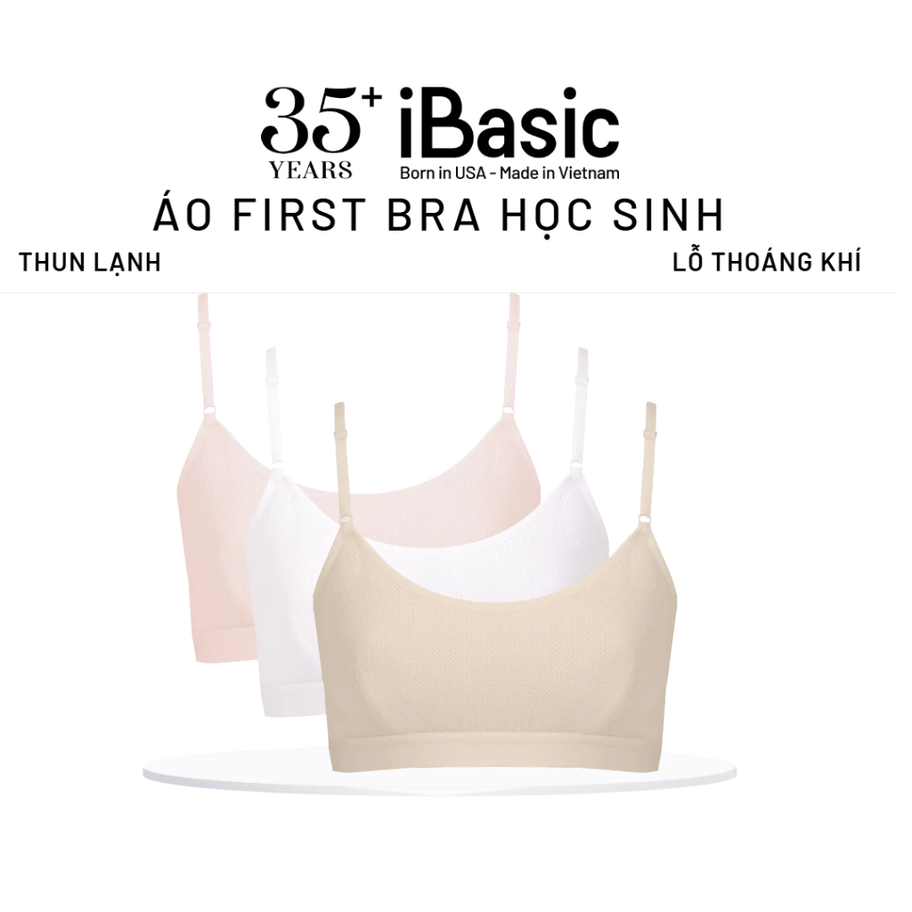 Combo 3 áo first bra bé gái tròng cổ thun lạnh siêu thoáng khí iBasic BRAT027B