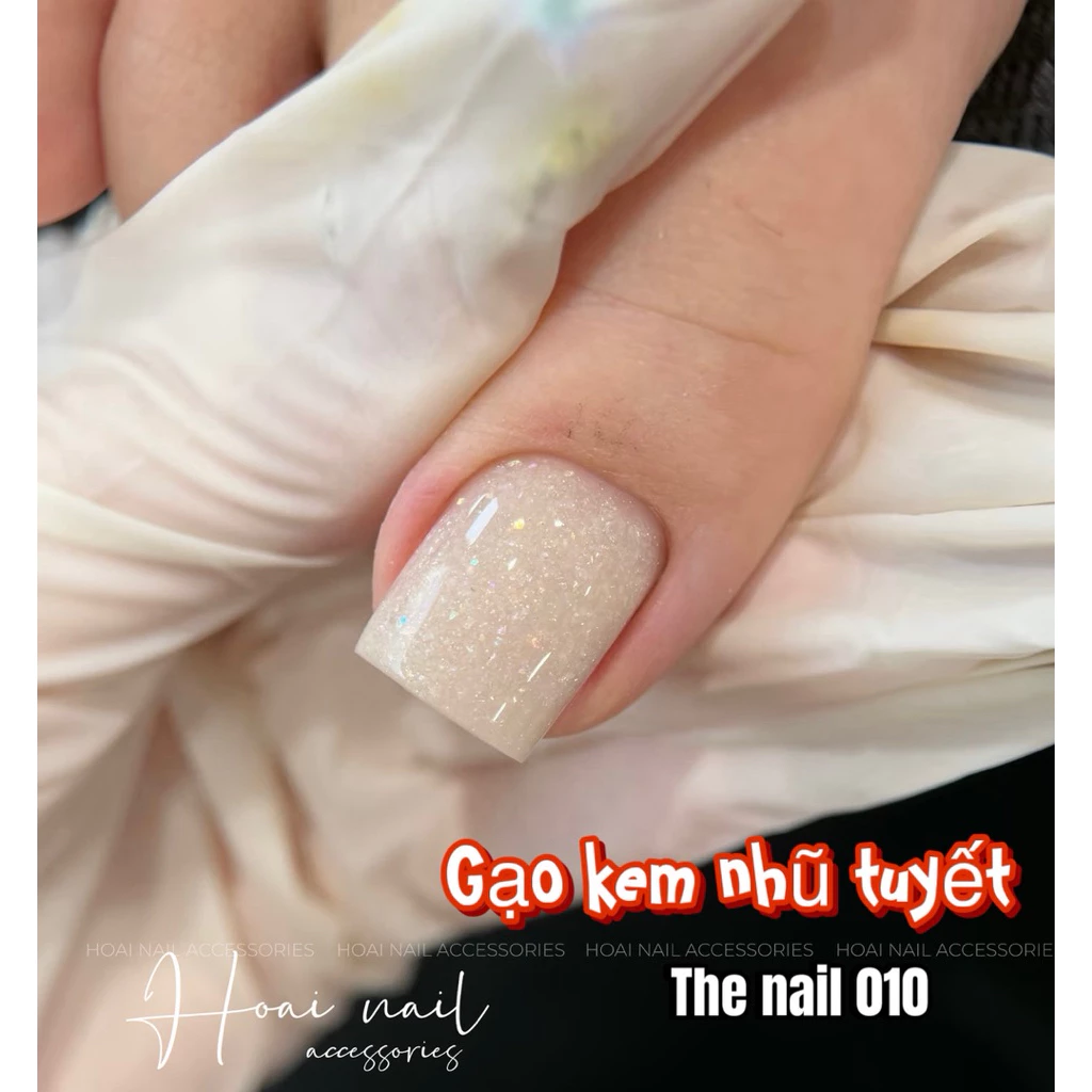 Sơn gel hot gạo kem nhũ tuyết the nail 010