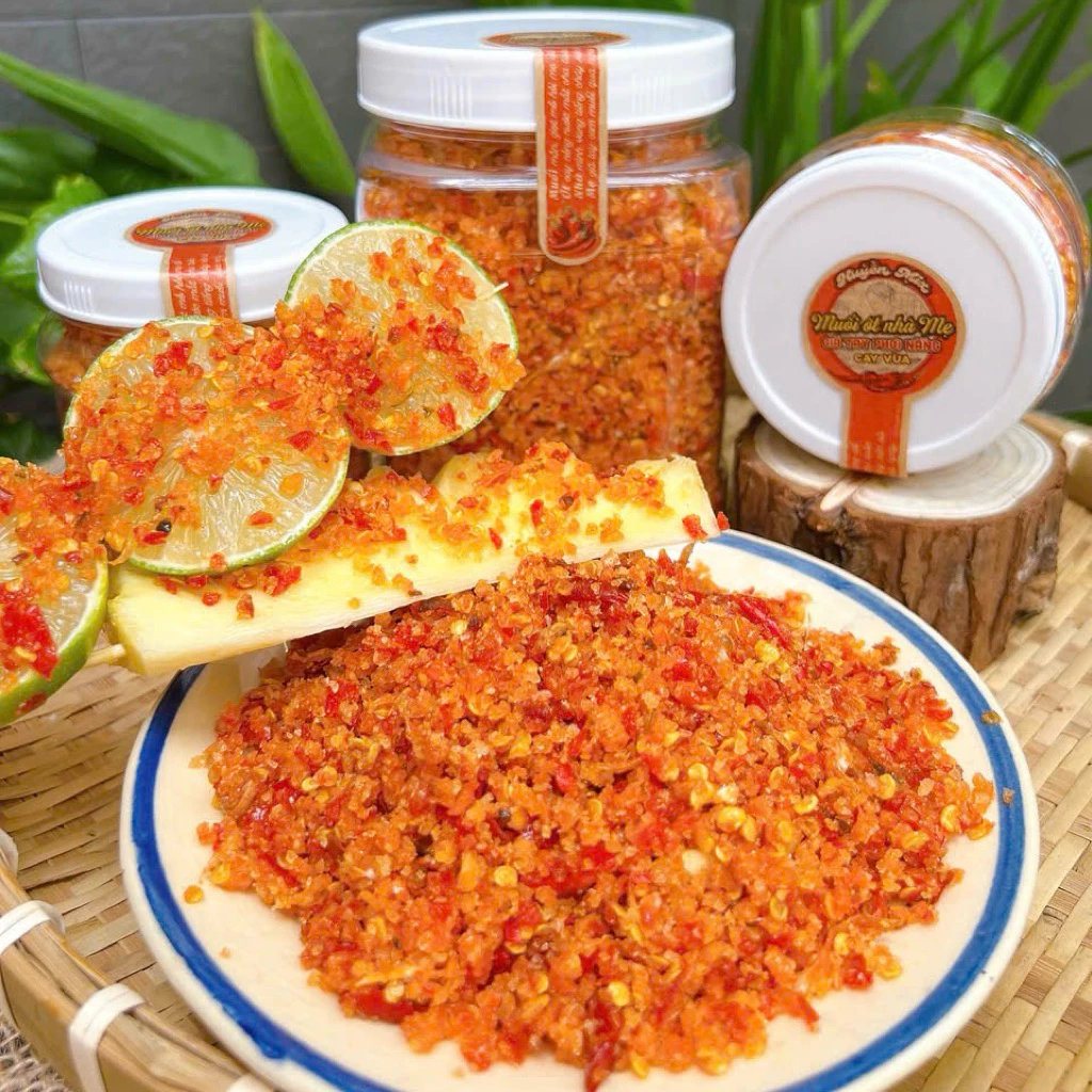 (M3) Muối Ớt Nhà Mẹ Giã Tay Cay Vừa ( Chay ) - Đặc Sản Tây Ninh