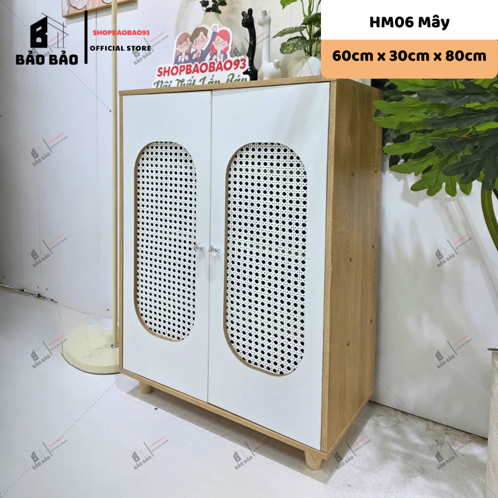 Tủ gỗ đựng đồ Tủ cánh mây decor nhà cửa chất liệu gỗ MDF phong cách hiện đại - HM06