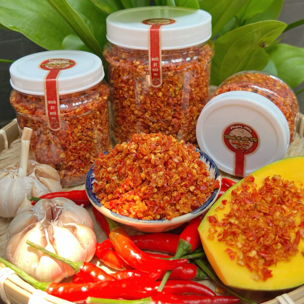 (M1) Muối Ớt Nhà Mẹ Giã Tay Phơi Nắng Siêu Cay Cấp Độ ( Chay ) - Đặc Sản Tây Nin