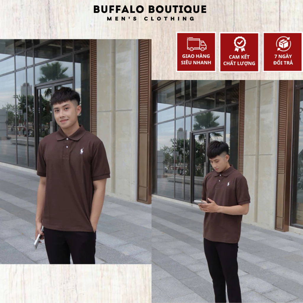 Áo Polo Nam Thêu Ngựa Basic Siêu Nét - Polo Nam Nữ Chất Vải Cotton Gai Cao Cấp