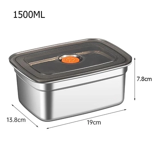 Hộp đựng thực phẩm inox 304 có nắp đậy, ngăn mùi, dễ vệ sinh, dung tích 1200ml - 1500ml - 2200ml