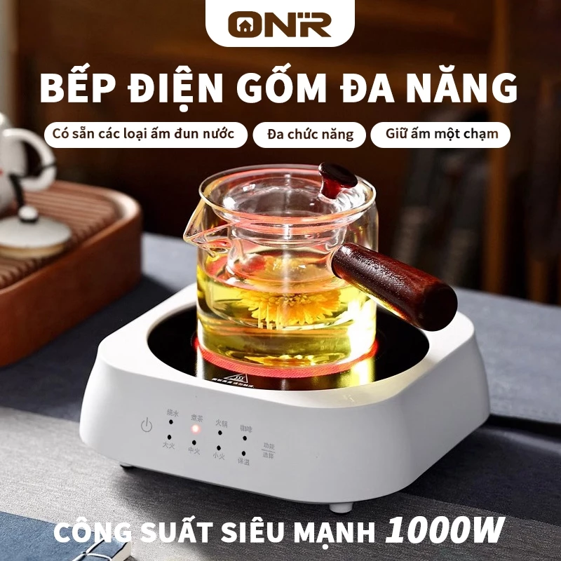 Âm Siêu Tốc 1000ML, Bếp Điện Đa Năng, 8 Chức Năng Chính, Bộ Trà, Bảo Hành 12 Tháng