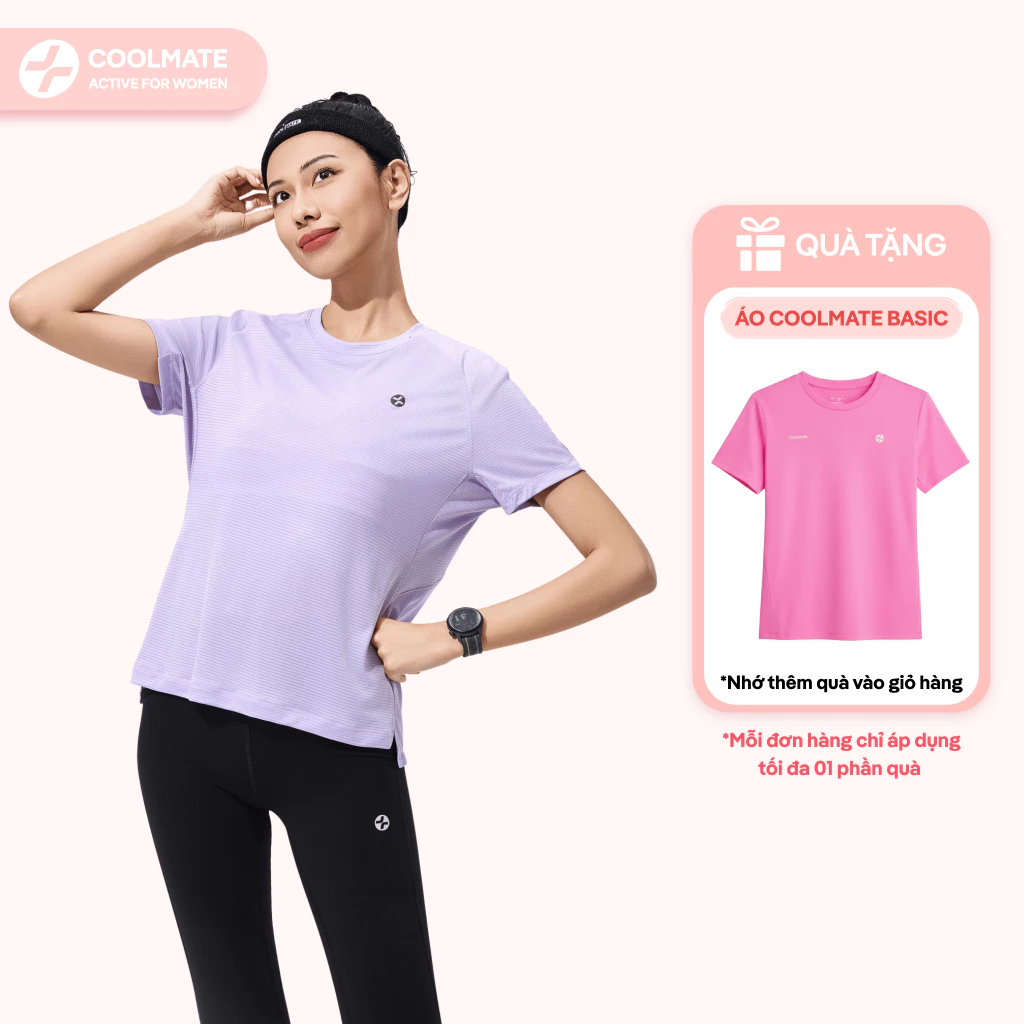 [MUA 1 TẶNG 1] Áo Thun Thể Thao Chạy Bộ Nữ Core Tee Slimfit Thoáng Khí, Co Giãn Nhanh Khô - Coolmate Women