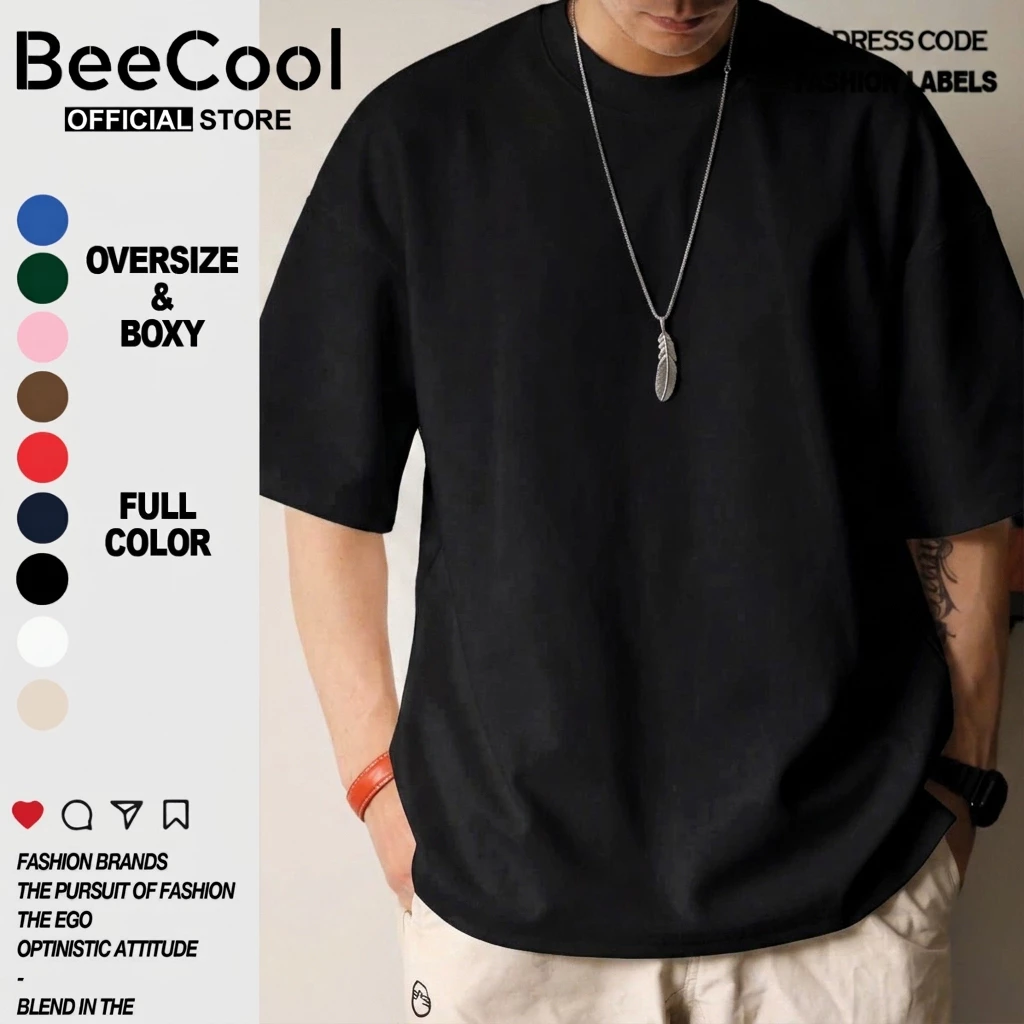 [GIÁ SỐC] Áo Thun Trơn Cotton 250gsm BEECOOL Premium Full Color Cổ Tròn Nam Nữ