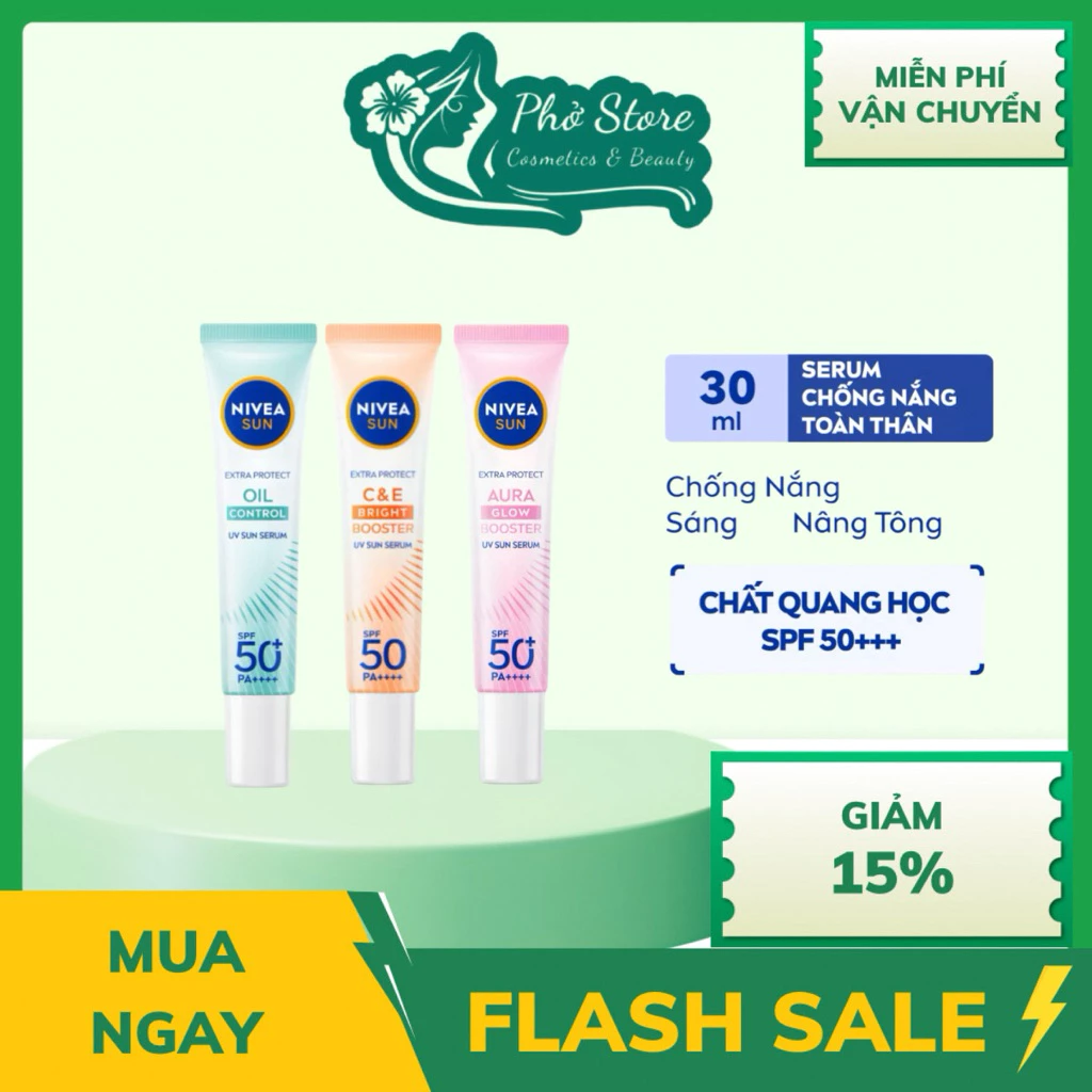 Tinh chất chống nắng dưỡng trắng & sáng da Nivea SFP50+ PA+++ 30ML