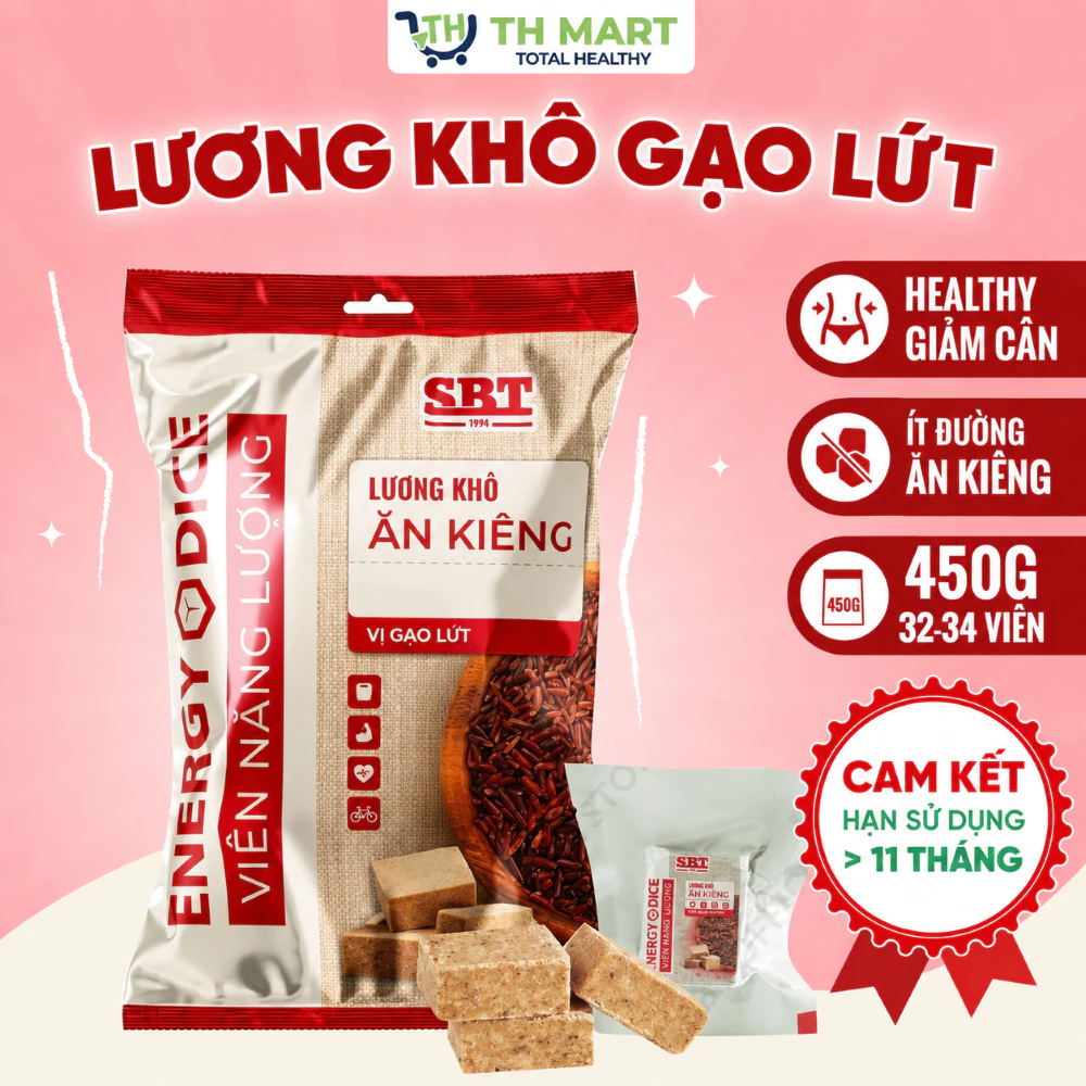 [BÁN CHẠY] Lương Khô Ăn Kiêng SBT Vị Gạo Lứt Túi 900g Đầy Đủ Dinh Dưỡng Dành Cho Ăn Kiêng Giữ Dáng