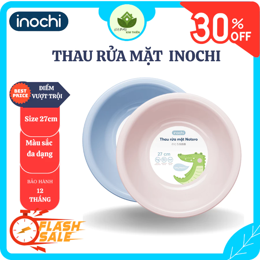Thau Rửa Mặt Notoro 27Cm Thiết Kế Sâu Lòng Chống Bắn Nước, Tay Cầm Hai Bên Tiện Di Chuyển - Gia Dụng Thiên Kim