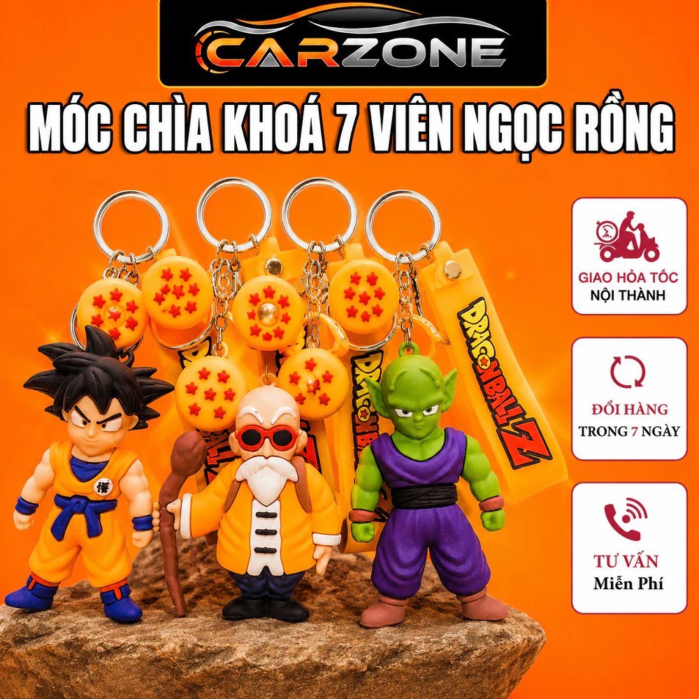 Móc Khóa 7 Viên Ngọc Rồng,Nhân Vật Cá Tính,Dùng Trang Trí Móc Khóa Xe Máy,Ô Tô Túi Xách Nữ