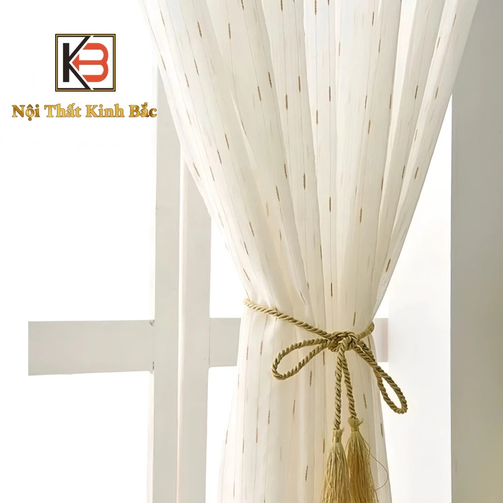 Một Tấm Rèm voan lớn KB01- Rèm cửa voan 2 lớp, rèm voan trắng mềm mại may xếp li hoặc xỏ khoen